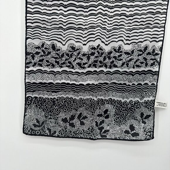 Robinson Golluber Vintage Black Multi Pattern Rectangle Scarf Lightweight Japan - Picture 3 of 6